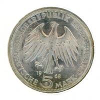 Image 2 for 1968G German Silver Five Marks aUNC
