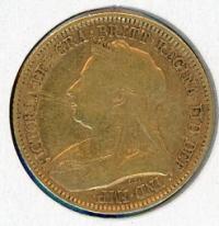 Image 2 for 1893S Australian Queen Victoria Veil Head Gold Half Sovereign B