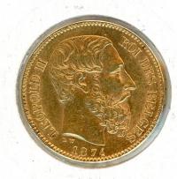 Image 2 for 1874 Belgium Gold 20 Francs