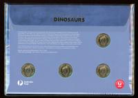 Image 2 for 2022 Australian Dinosaurs Prestige PNC with 4 Coins and Gold Foil Overprint 067-500