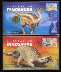 Image 2 for 2022 Australian Dinosaurs Set of 4 PNCs 075 076 077 078 - Perth Stamp and Coin Show Limited to only 120
