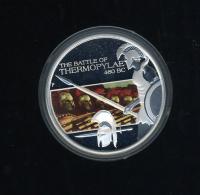 Image 2 for 2009 Tuvalu Famous Battles In History 1oz Coloured Silver Proof - Thermopylae