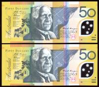 Image 2 for 1995 $50 Polymer Consecutive Pair DB95 032521-22 UNC