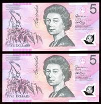Image 2 for 2002 Consecutive Pair $5.00 BM02 386560-561 UNC