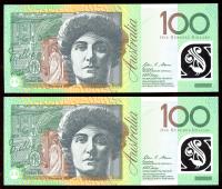 Image 2 for 2011 Consecutive Pair $100.00 Uncirculated AI11 633984-985