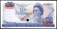 Image 1 for 1967 New Zealand Specimen Ten Dollar - Fleming AO 000000 UNC