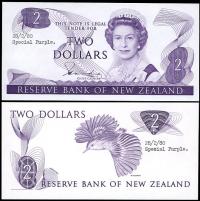 Image 1 for 1980 New Zealand Uniface Colour Trial Two Dollar - UNC and Rare