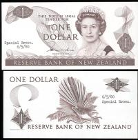 Image 1 for 1980 New Zealand Uniface Colour Trial One Dollar - UNC and Rare