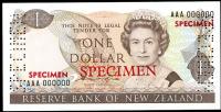 Image 1 for 1981 New Zealand Specimen One Dollar - Hardie AAA 000000 UNC