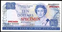 Image 1 for 1981 New Zealand Specimen Ten Dollar - Hardie NAA 000000 UNC