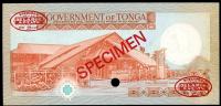 Image 2 for 1985 Tonga Specimen Twenty Pa'anga A1 000000 UNC