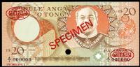 Image 1 for 1985 Tonga Specimen Twenty Pa'anga A1 000000 UNC