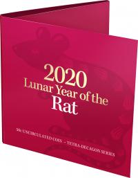 Image 1 for 2020 Lunar Year of the Rat Uncirculated Fifty Cent Tetra Decagon Series