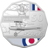 Image 1 for 2021 Centenary of the Air Force - Royal Aircraft Factory SE5A Coloured Fifty Cent Coin on Card
