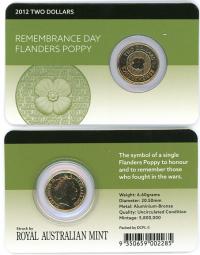 Image 1 for 2012 $2.00 Remembrance Day - Flanders Poppy