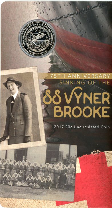 Thumbnail for 2017 75th Anniversary of the Sinking of SS Vyner Brooke 20c Coin