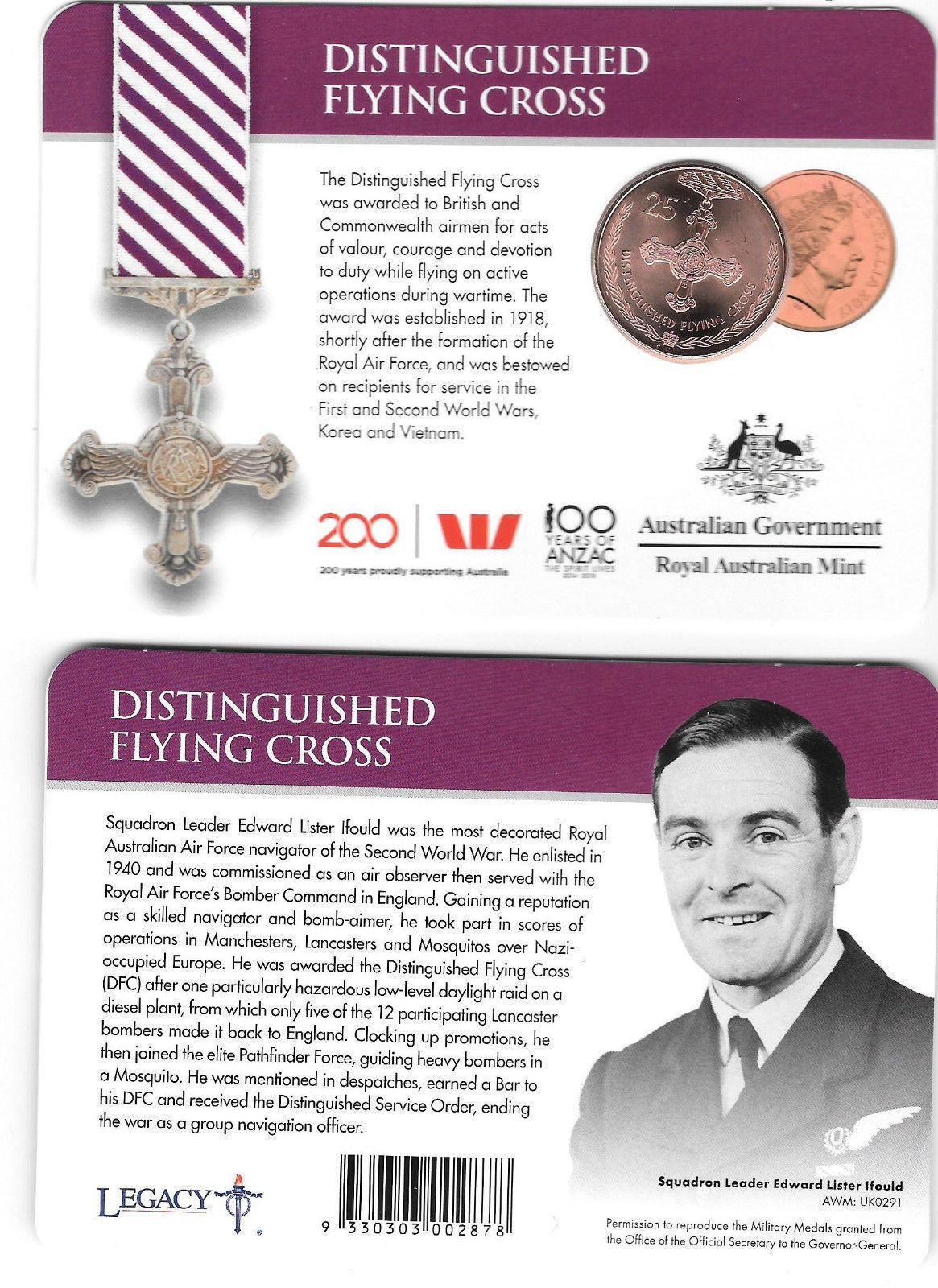 Thumbnail for 2017 Legends of the ANZACS - Distinguished Flying Cross