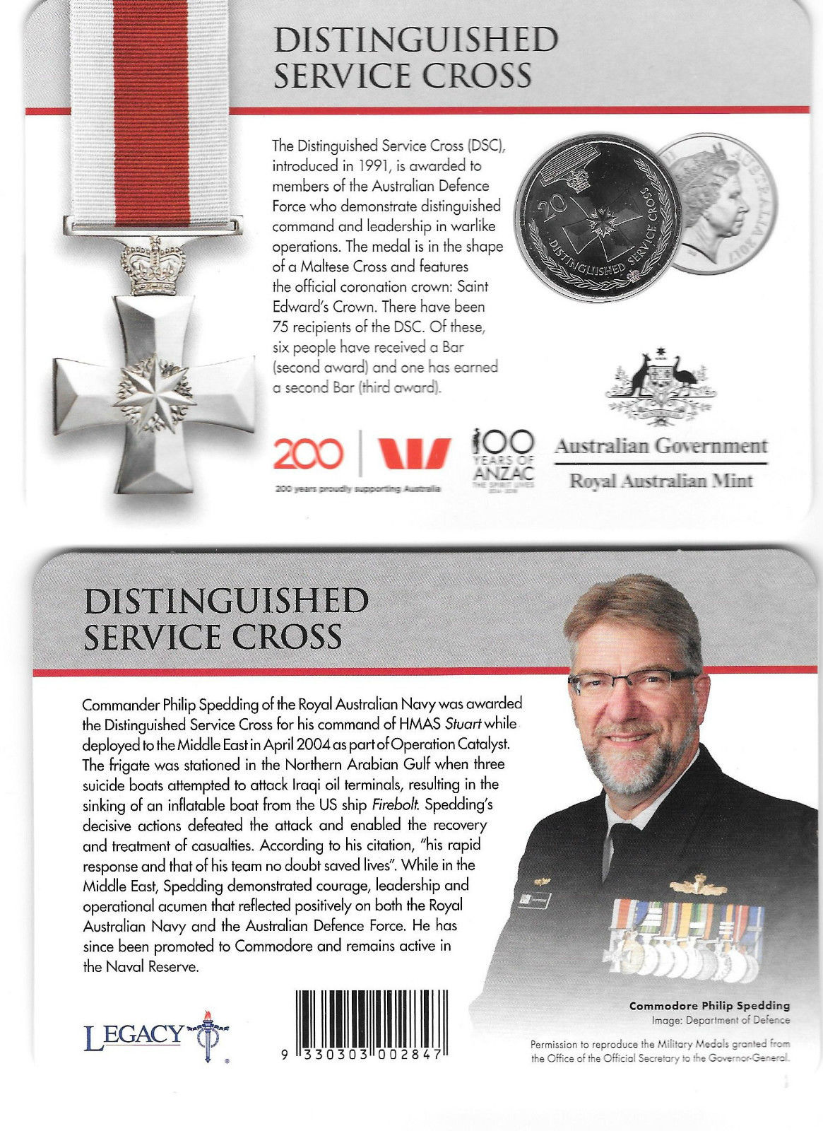 Thumbnail for 2017 Legends of the ANZACS - Distinguished Service Cross