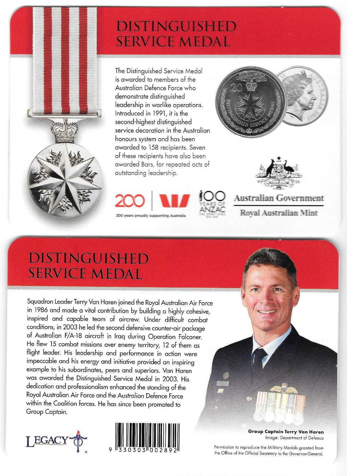 Thumbnail for 2017 Legends of the ANZACS - Distinguished Service Medal