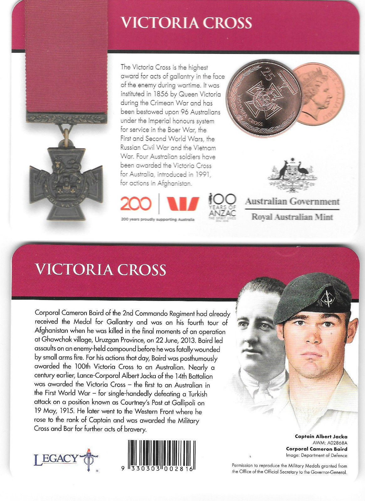 Thumbnail for 2017 Legends of the ANZACS - Victoria Cross