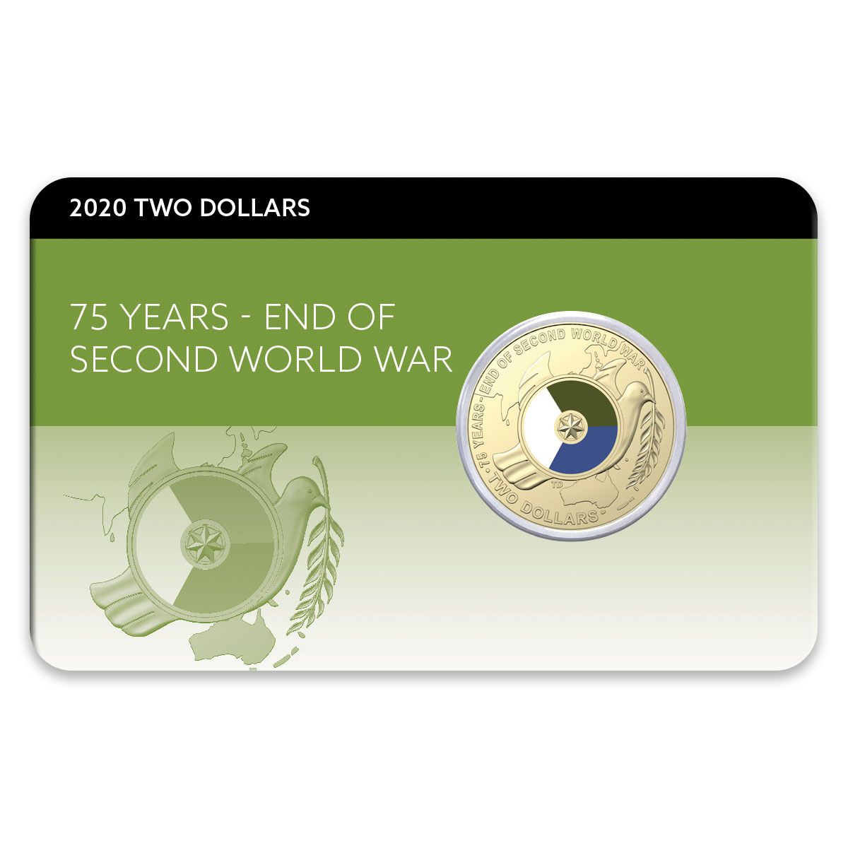 Thumbnail for 2020 Coloured $2.00 - 75th Anniversary of the End of Second World War ( End of WWII ) DCPL Card
